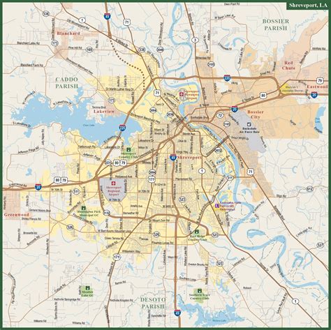 Map of Shreveport, Louisiana | Streets and neighborhoods