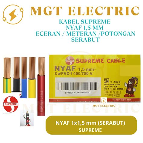 Jual Kabel Supreme Nyaf Mm Eceran Supreme Nyaf Mm Shopee