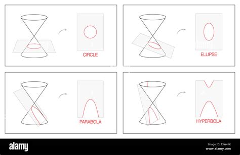 C Rculo Elipse Par Bola E Hip Rbola Gr Fico De Geometr A Con Cuatro