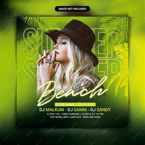 Premium Psd Summer Beach Club Party Flyer