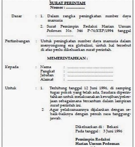 16 Contoh Surat Perintah Kerja Dinas Resmi Perusahaan Contoh Surat