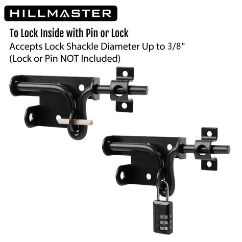 Hillmaster Heavy Duty Slide Bolt Gate Latch With Padlock Hole Sliding