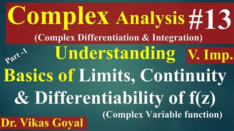 Complex Analysis 13 Vimp Limits Continuity Differentiability