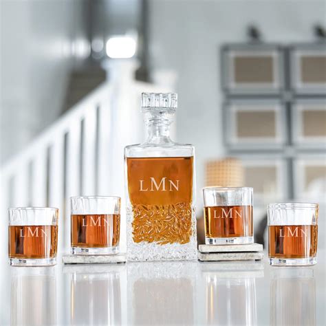 Personalized Whiskey Decanter Set With 4 Personalized