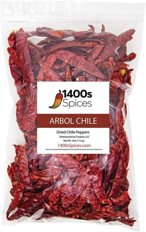 Rico Rico Chile De Arbol 4 Oz Dried Whole Red Chili Peppers Premium Dried