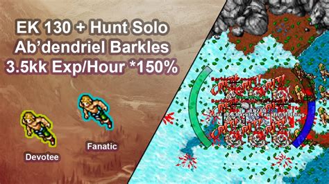 Tibia Elite Knight 252 130 Solo Hunt Abdendriel Barkless 3 5kk