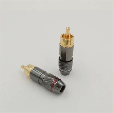 Hi End Rca Male Plug Adapter Audio Phono Gold Plated Solder Connector In Connectors From Lights