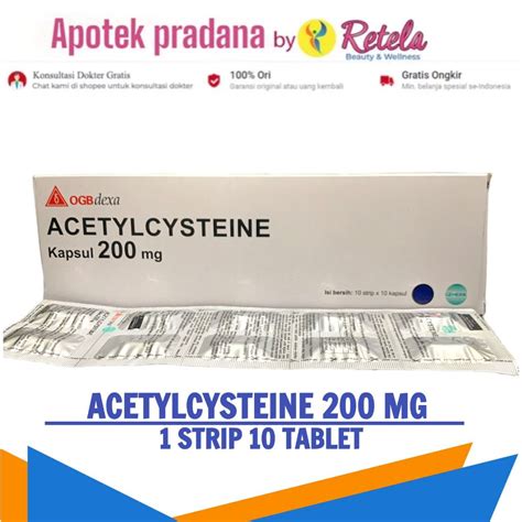 Jual ACETYLCYSTEINE 200MG 1 STRIP 10 TABLET Shopee Indonesia