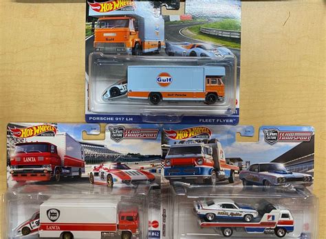 Hot Wheels Team Transport AMC Rebel Machine Lancia Stratos Group 5 Porsche 917 LH Hobbies