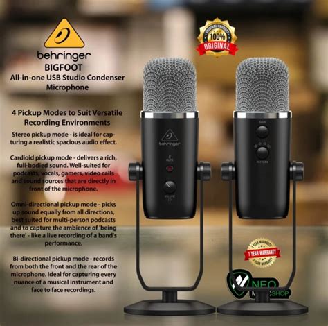 Behringer Bigfoot All In One USB Studio Condenser Microphone Lazada