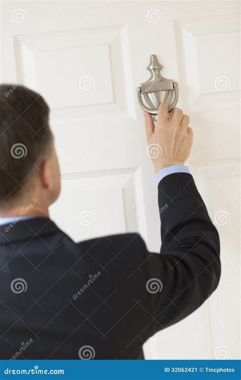 Businessman Knocking Door Handle Stock Image Image Of Occupation