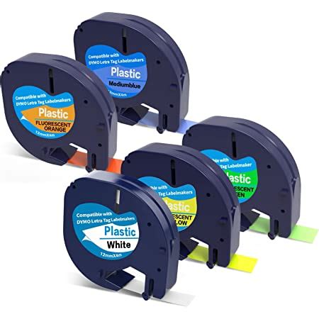 Amazon 5 X Label Maker Tape Replacement For Dymo Letratag Refills