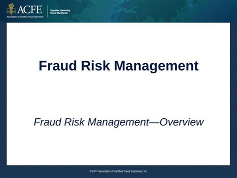 Pdf Fraud Risk Management Five Principles Of Frm One Aligned With