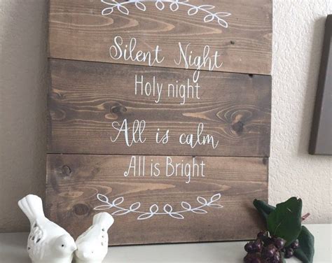 Reclaimed Wood Christmas Sign Original Painting Silent Night Sign