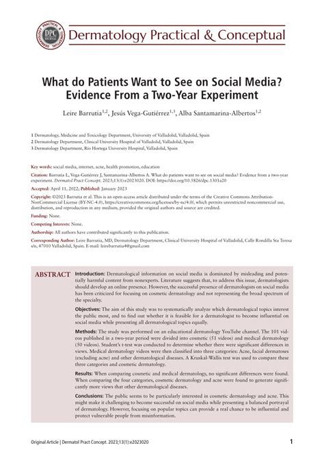 Pdf What Do Patients Want To See On Social Media Evidence From A Two