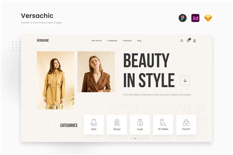 Versachic Minimalist Fashion E Commerce Hero Ui Design Templates