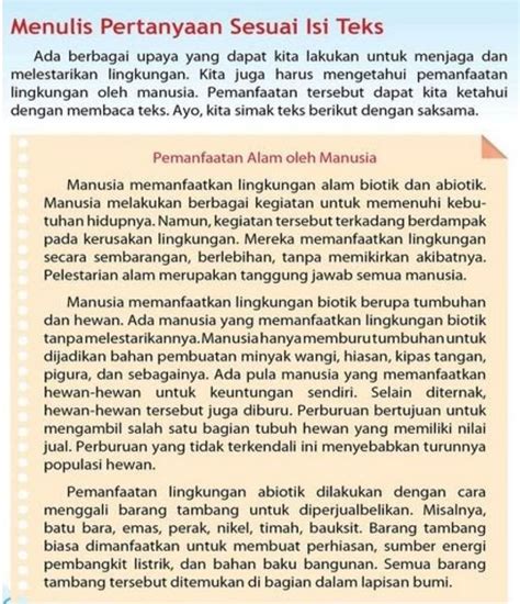 Buatlah 5 Pertanyaan Dari Bacaan Diatas Dengan Menggunakan Kata Tanya