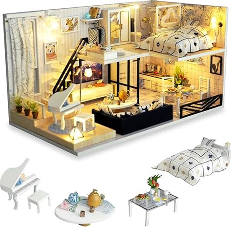 Cuteefun Diy Miniatur Puppenhaus Kit Zum Bau Miniatur Loft Haus Mit