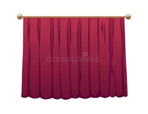 Closed Velvet Curtain for Theater, Vector Illustration on Isolated ...