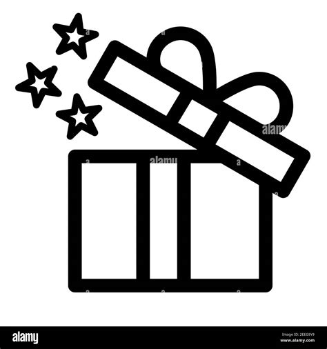 Gift Box In Line Style Gift Box Icon Or Present Icon Stock Vector