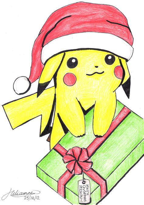 Christmas Pikachu 2012 by SmileKittyCat on DeviantArt