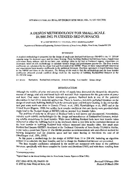 (PDF) A design methodology for small-scale bubbling fluidized-bed furnaces