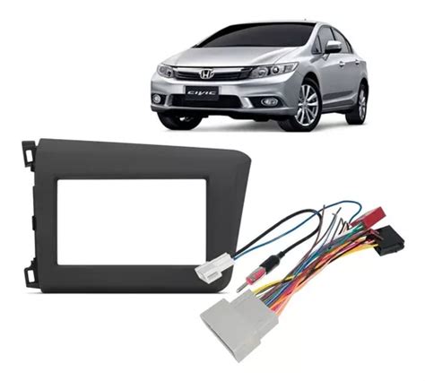 Moldura Painel Din Honda Civic Chicote E Adaptador