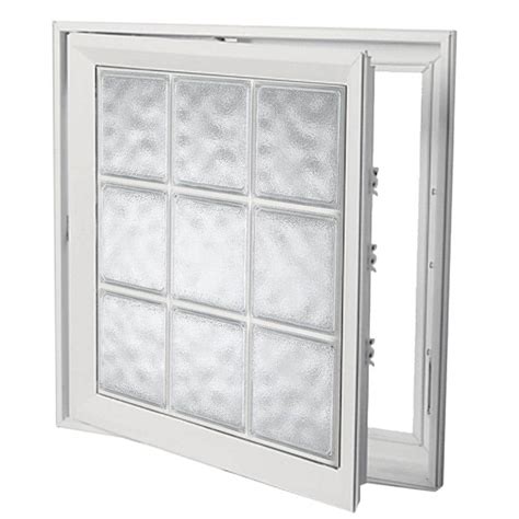 Hy Lite 29 In X 29 In Left Hand Acrylic Block Casement Vinyl Window