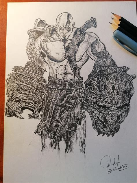 Kratos God Of War 3 Drawings