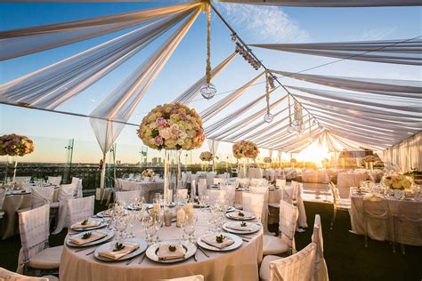 Rooftop Wedding with Overhead Drapery