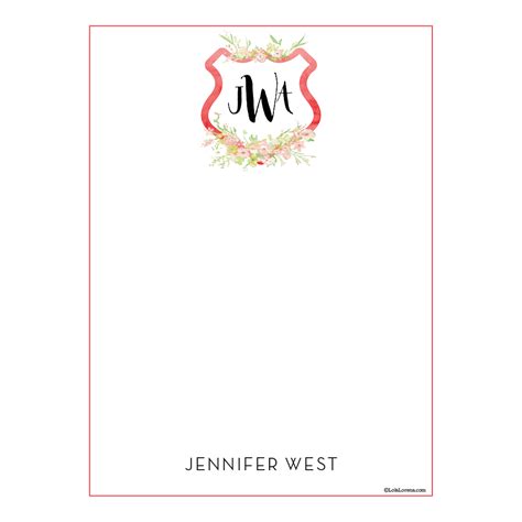 Floral Monogram Notecards - Set of 20 - LolaLorena