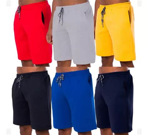 Kit Bermudas Shorts Moletom Masculina Bolso Academia Frete Gr Tis