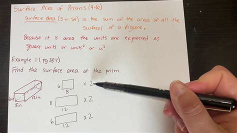 7th Grade Surface Area Of Prisms Youtube