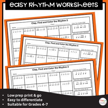 Rhythm Worksheets Set By Jooya Teaching Resources Tpt