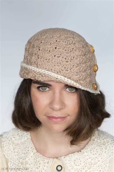 1920 S Caramel Cloche Hat Crochet Pattern Hopeful Honey