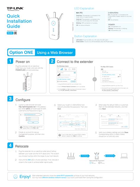 TP Link RE450 AC1750 Wi Fi Extender Manual