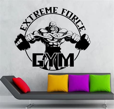 Cool Gym Sport Fitness Decor Wall Sticker Vinyl Decal Gym Extreme Force