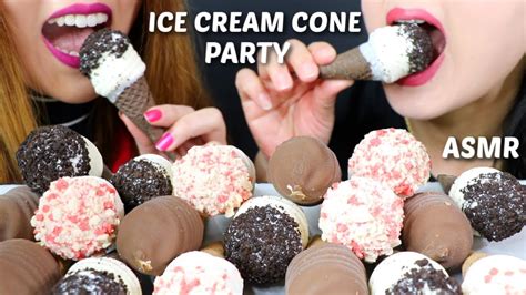 Asmr Ice Cream Cone Party Extreme Crunch 아이스크림 리얼사운드 먹방 アイスクリーム 冰淇淋