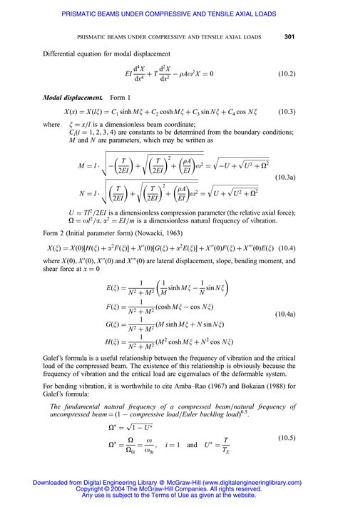 SOLUTION Formulas For Structural Dynamics Prismatic Beams Under