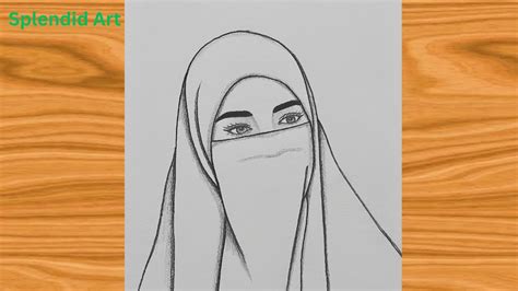 Muslim Girl Drawing With Hijab Easy Girl Drawing Drawing Tutorial