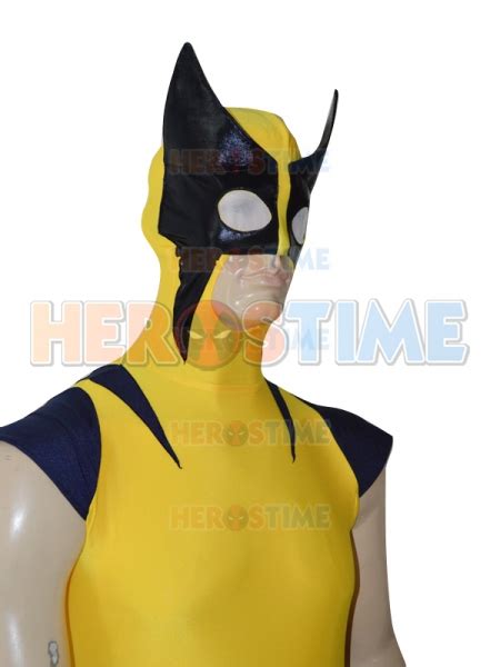 Navy Blue & Yellow Wolverine Superhero Costume