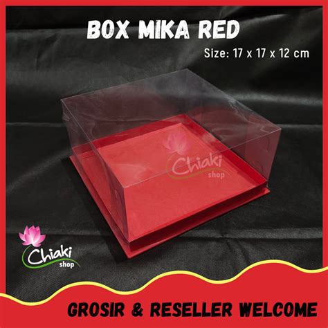 Jual Box Mika Alas Merah X X Cm Cupcake Isi Cake Pudding