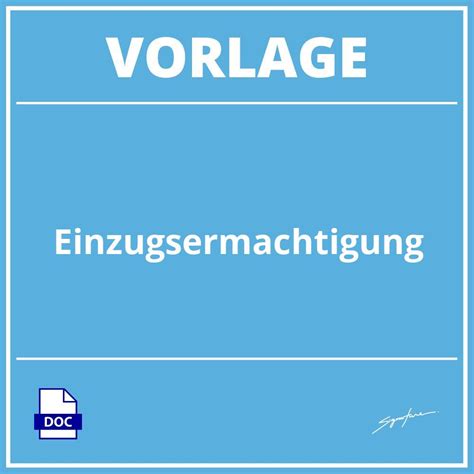 Einzugserm Chtigung Vorlage Word Pdf Wie Schreibe Ich