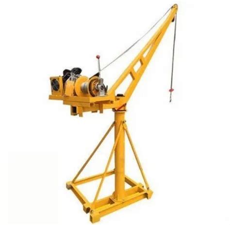 Yellow Electric Mini Crane Max Height 80 100 Feet Capacity 0 5 Ton