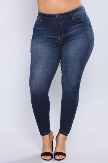 Women Plus Size Stretch Denim Skinny Jeans Pants High Waist Trousers J Eavents Plus Size