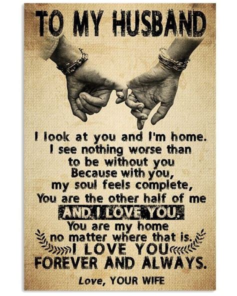 To My Husband I Love You Forever And Always Vertical Poster In 2022