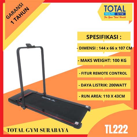 Jual Treadmill Elektrik TL 222 Alat Olahraga Fitness Walking Pad Daya