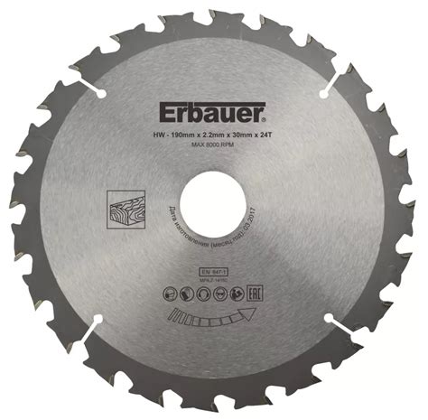 Erbauer Wood TCT Saw Blade 190mm X 30mm 24T Screwfix