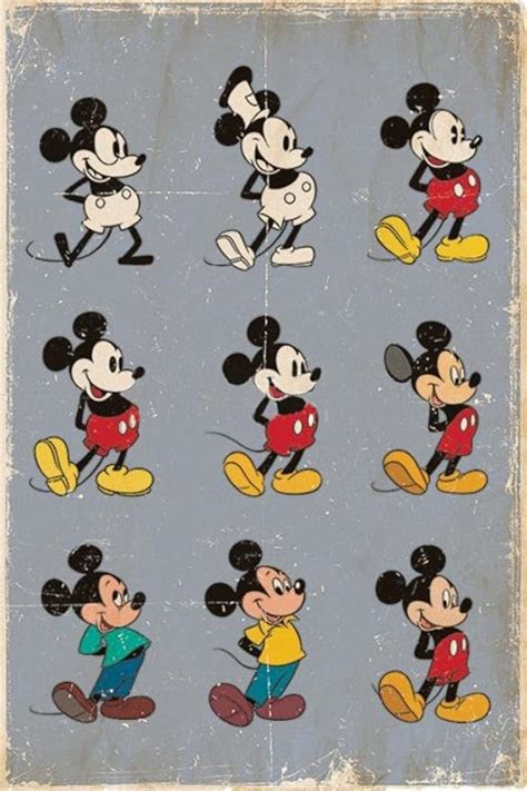 Mickey Mouse Poster Evolution 61cm X 915cm Uk Kitchen And Home