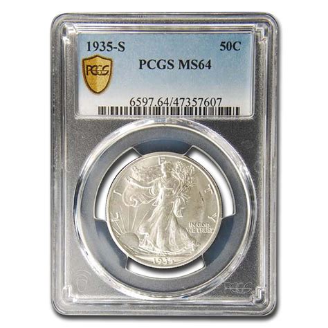 Buy 1935 S Walking Liberty Half Dollar Ms 64 Pcgs Apmex